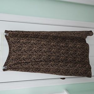 Valerie Stevens Animal Print 100% Silk Skirt